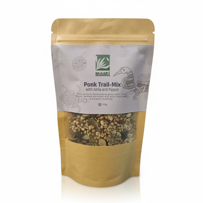 Ponk Trail-Mix with Amla in Pippali  - Gluten Free -Zero Preservatives- Zero Refined Sugar- Maati-150gm