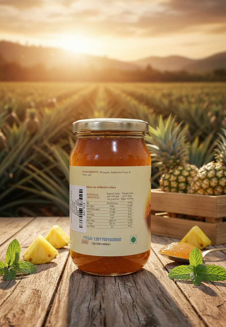 Jam | Pineapple Jam - Pineapples of Meghalaya- No Artificial Colours - Kumaoni - 500gm