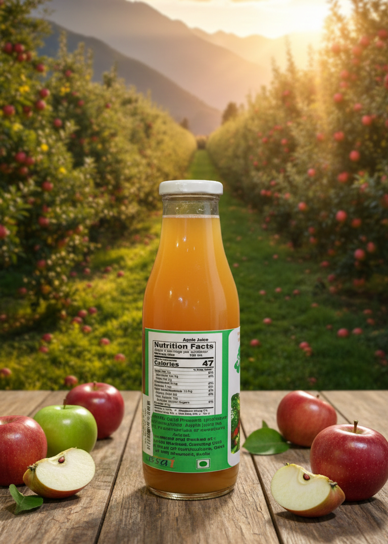 Spiti Apples Juice - Natural - Cold Pressed - No Saturated Fat - No Cholesterol- No Trans Fat - Jaivik Haat - 500ml