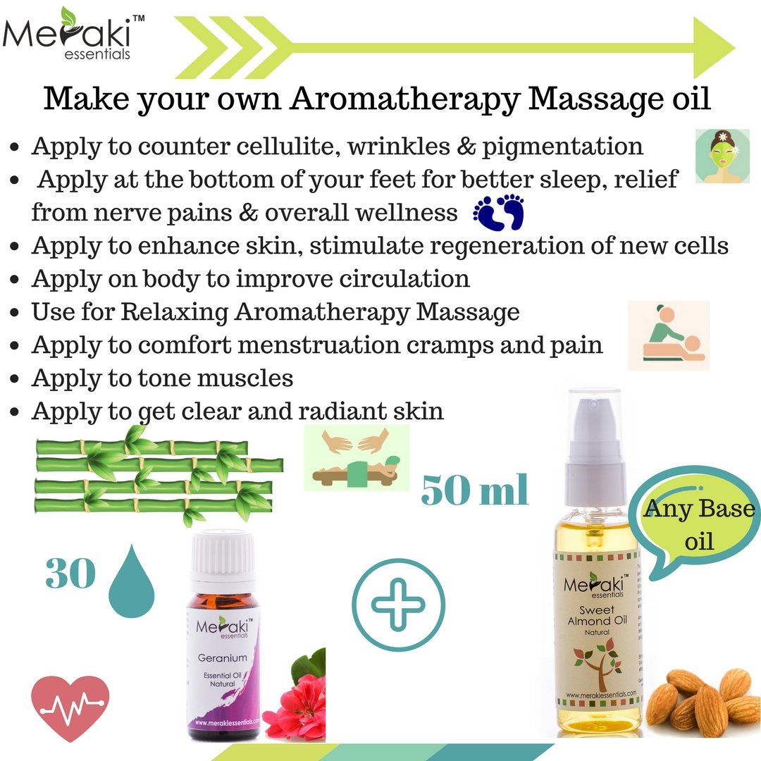 Geranium Oil (Pelargonium Graveolens) - Natural - Indian - Meraki Essentials - 10ml