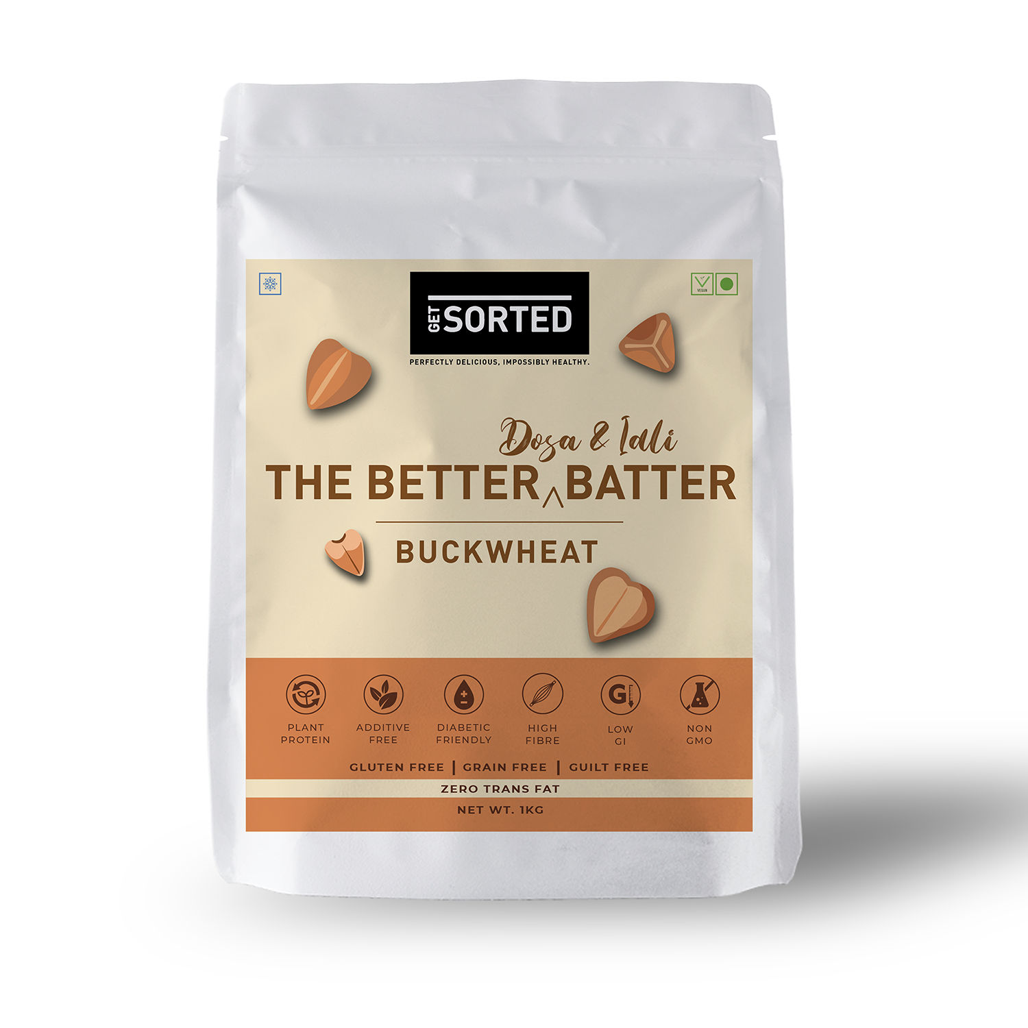 Batter | Organic Buckwheat Dosa &amp; Idli Batter - 19 Gms Net Carbs - Vegan, Gluten Free, Diabetic Friendly &amp; No Additives – Get Sorted - 1000gm