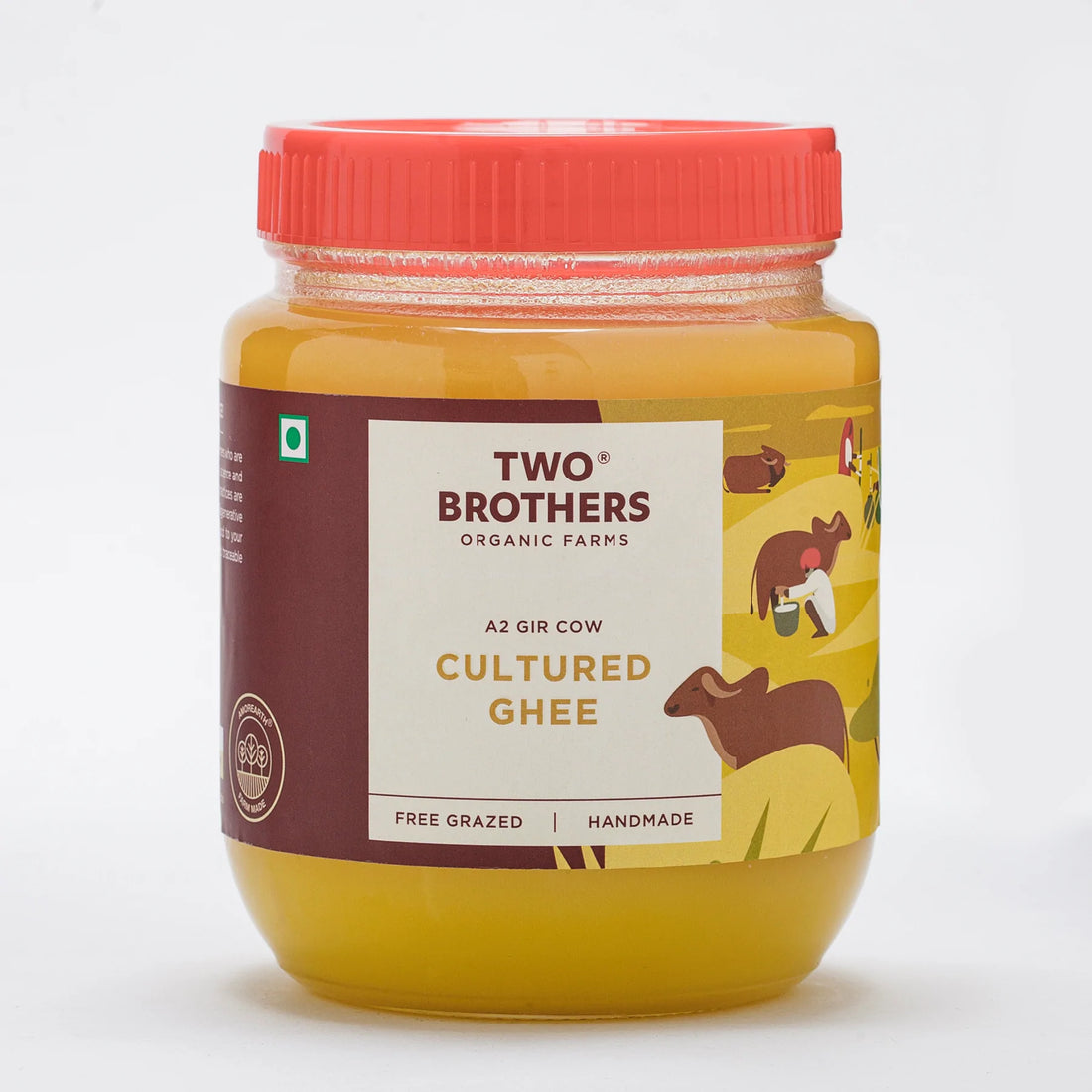 Ghee | A2 Cultured Desi Gir Cow Ghee - Free Grazed & Handmade - Natural - Indian - Two Brothers – 1000ml