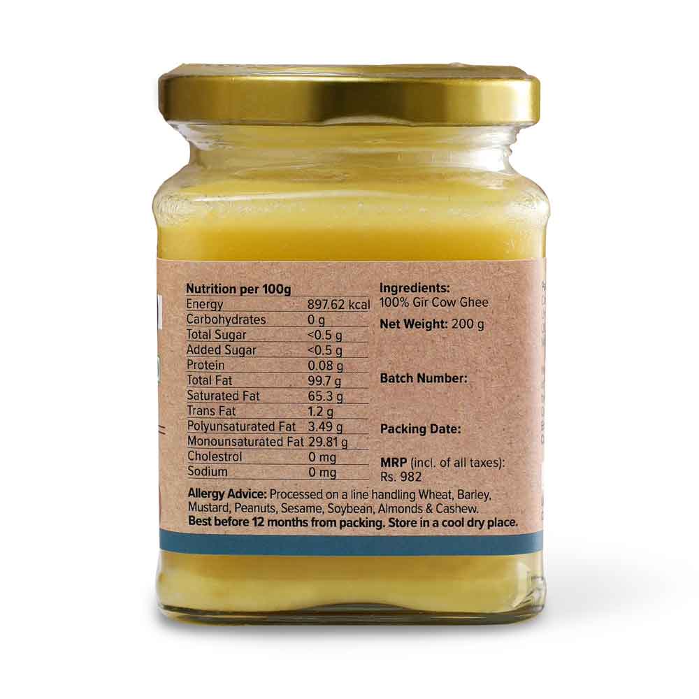 Ghee | A2 Gir Cow Ghee (Bilona Preparation) – Conscious Food – 600ml