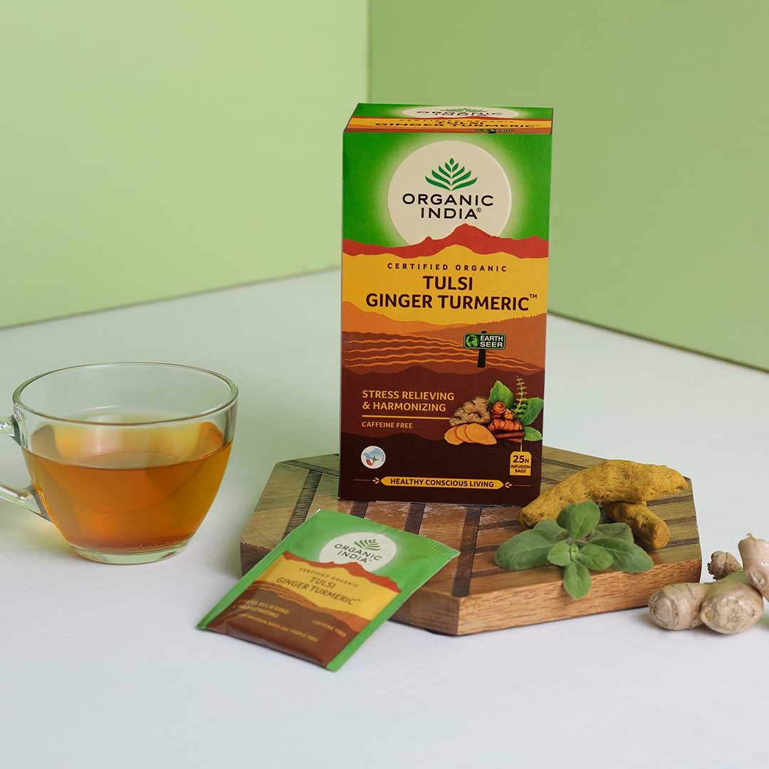 Tulsi Ginger Turmeric – Caffeine Free - Organic India – 25Tea Bags