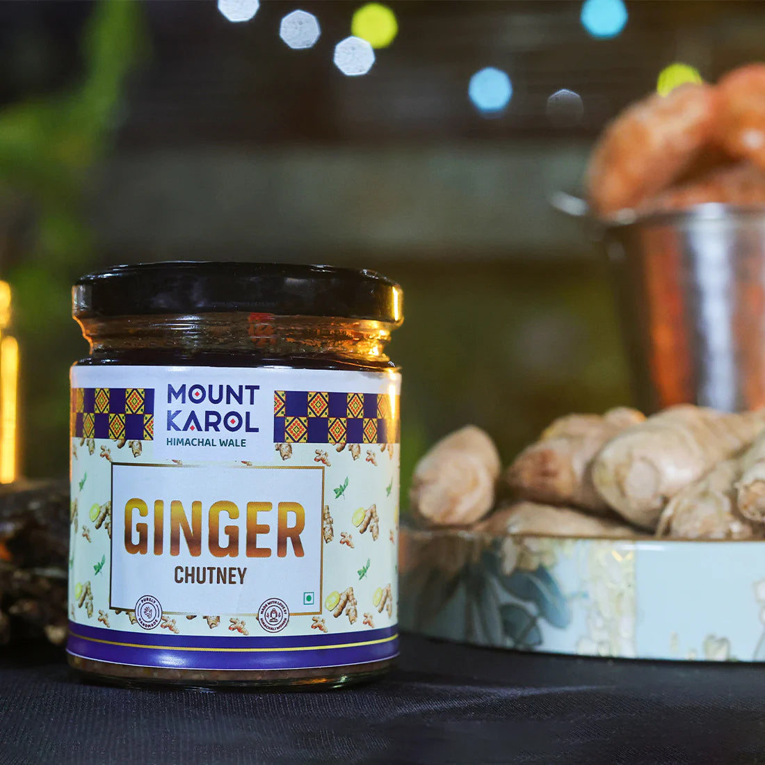 Chutney | Ginger Chutney - (Made With Cold Pressed Mustard Oil) - Pure Himalayan Flavor - No emulsifiers, Stabilisers, Nothing Artificial, No Flavour Enhancers, Colours &amp; No Artificial Preservatives - Mount Karol - 200gm