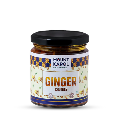 Chutney | Ginger Chutney - (Made With Cold Pressed Mustard Oil) - Pure Himalayan Flavor - No emulsifiers, Stabilisers, Nothing Artificial, No Flavour Enhancers, Colours &amp; No Artificial Preservatives - Mount Karol - 200gm