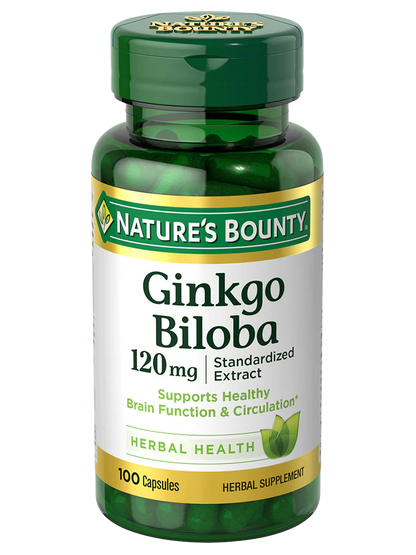 Ginkgo Biloba | 120mg - Herbal Health - Supports Healthy Brain Function &amp; Circulation - Gluten Free, No Artificial Flavor, Sugar Free, Dairy Free, No Soy &amp; Sodium Free - Nature&