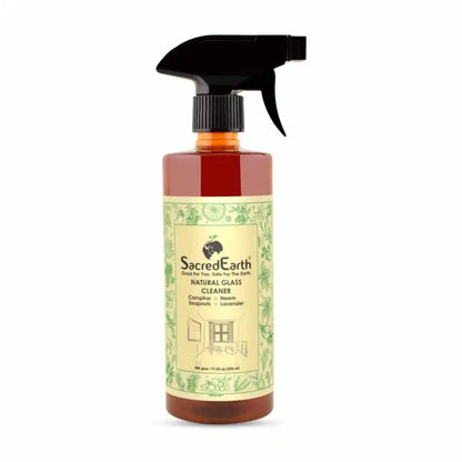 Glass Cleaner | (Made from Lavender, Camphor, Soapnuts &amp;amp; Neem) - Natural - Chemicals &amp;amp; Chlorine Free - Sacred Earth - 500ml