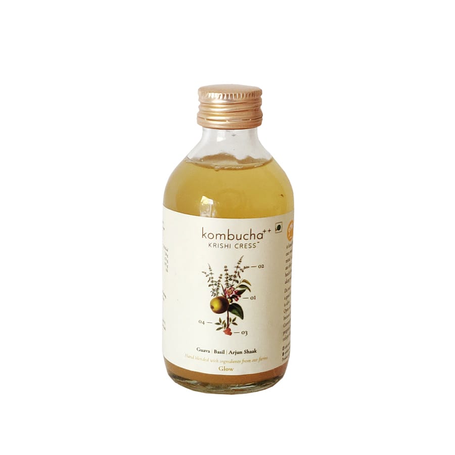 Glow Kombucha | Basil, Guava And Arjun Shak - Krishi Cress - 200ml