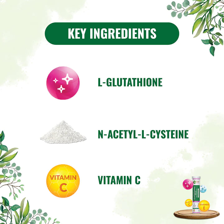 Glutathione | Beauty (With Vitamin &amp; Zinc) - Orange Flavour - For Glowing Skin - Anti Aging Properties &amp;amp; No Added Sugar - Pure Nutrition - (600mg) - 15 Effervescent Tablets