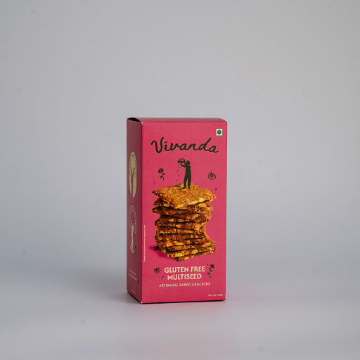 Crackers | Gluten-Free Multiseed Crackers -Crunchy Cracker,  Baked Cracker -No Preservatives– Vivanda– 125gm