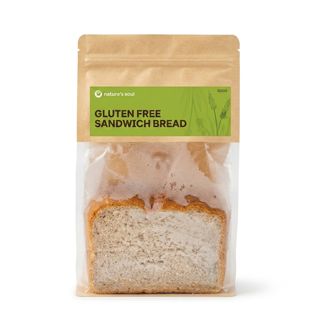 Bread | Gluten Free Sandwich Bread - Vegan, No Bread Improver, Emulsifiers, Stabiliser, No Preservatives & No Flavour Enhancer Or No Refined Sugar - Nature&