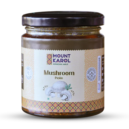 Pickle | Mushroom Garlic Pickle| Farm-grown Mushroom | Cold-pressed Mustard Oil-Mount Karol - 300gm