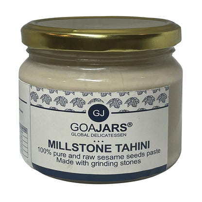 Tahini | Millstone Tahini - 100% Pure And Raw Sesame Seed Paste (Made With Grinding Stones) - 100% Natural - Vegan &amp;amp; Gluten Free - GOAJARS - 170gm