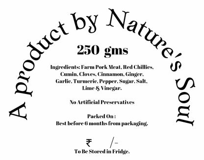Chorizo Pork Sausage | Traditional (Goa) - Antibiotics And Hormone Free – No Artificial Preservatives - Nature’s Soul – 250gm