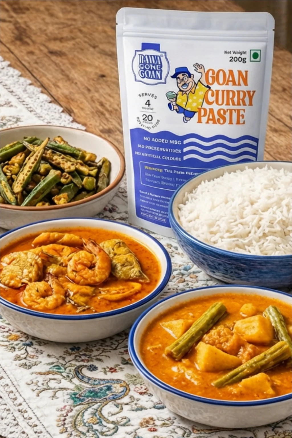 Paste | Goan Curry Paste  - Ready To Cook Paste -No preservatives, No Artificial Flavours, - Bawa Gone Goan  - 200gm