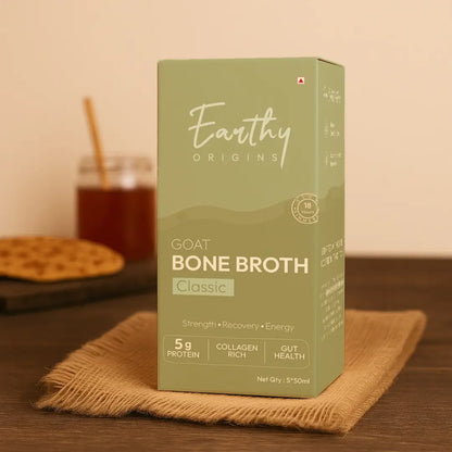 Goat Bone Broth - Grass Fed Goat - 5gm Protein - 18Hr Simmer  – No Antibiotics And Hormone Free - Earthy Origins - 200ml