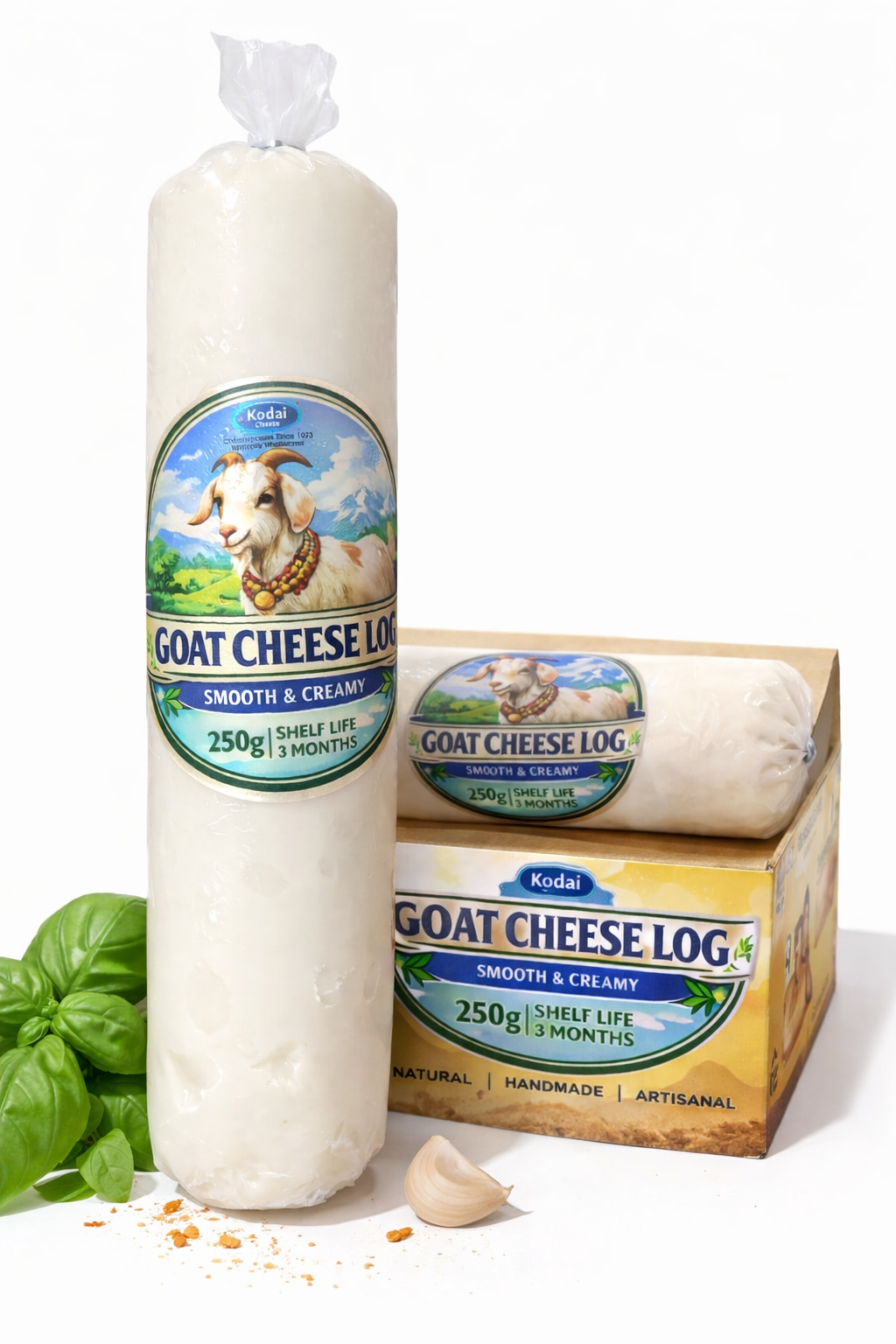 Cheese | Goat Cheese Log (Smooth &amp; Creamy) - Kodai Cheese - 250gm