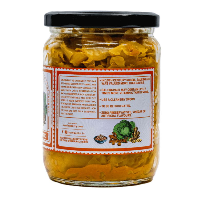 Kimchi | Golden Sauerkraut -  No Added Vingear, Flavours &amp; No Preservatives - MAVI’s - 500gm