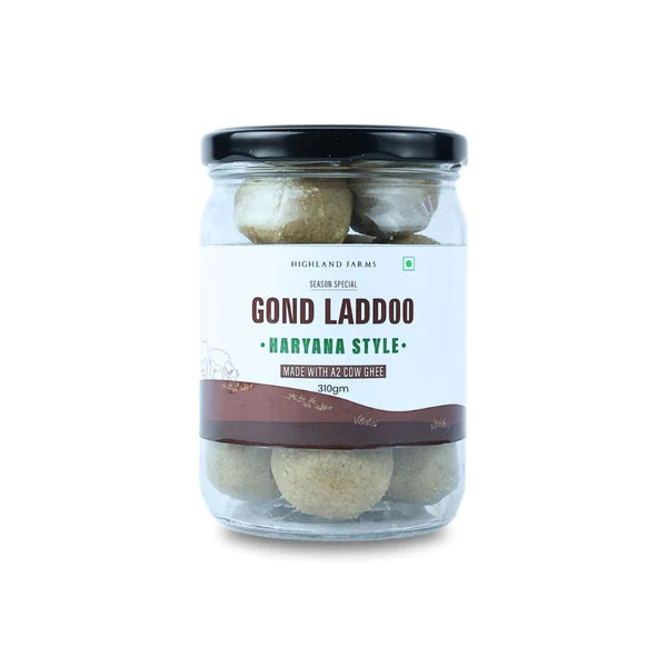 Laddoo | Gond Laddoo (Haryana Style) - Season Special - Made With A2 Cow Ghee - Highland Farms - 310gm