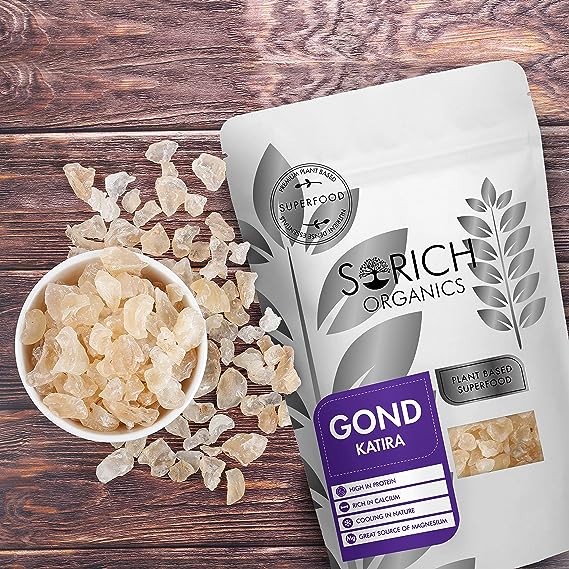 Gond Katira - High In Protein, Rich In Calcium, Cooling Nature &amp; Source Of Manganese - Sorich Organics - 400gm