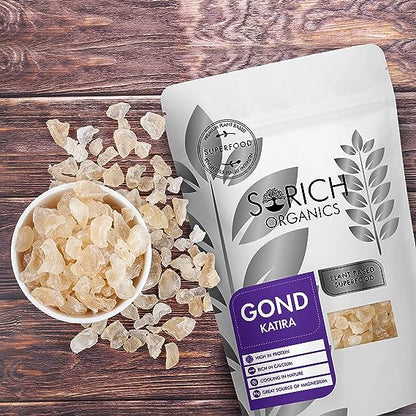 Gond Katira - High In Protein, Rich In Calcium, Cooling Nature &amp; Source Of Manganese - Sorich Organics - 400gm
