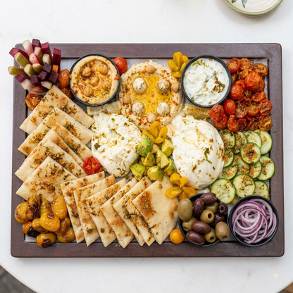 Gourmet Mediterranean Mezze Platter - Ready To Eat - Veg Party Appetizers  - Made with Organic Ingredients - Nature&