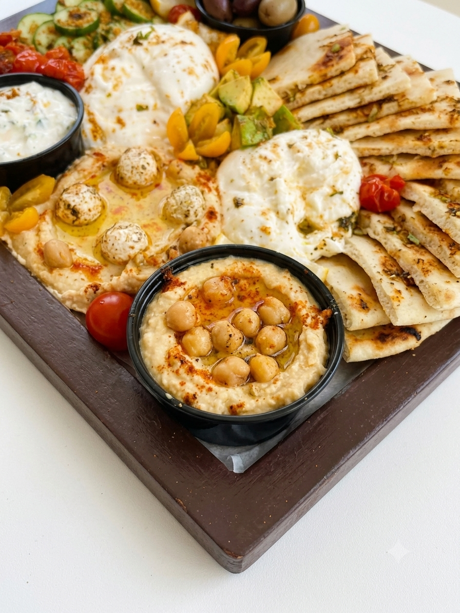Gourmet Mediterranean Mezze Platter - Ready To Eat - Veg Party Appetizers  - Made with Organic Ingredients - Nature&