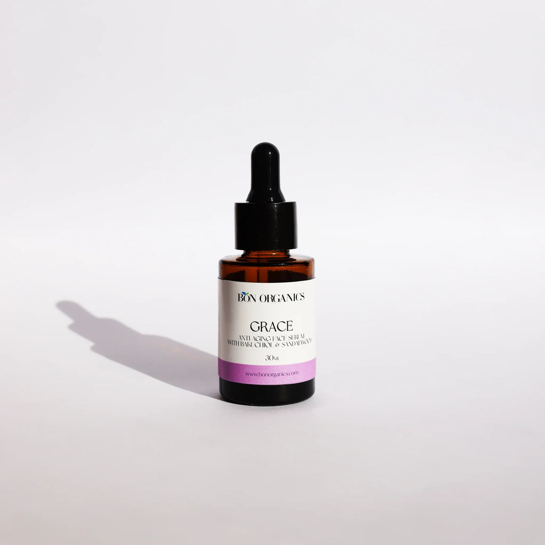 Face Serum | Grace (With Bakuchiol &amp;amp; Sandalwood) - Anti Aging - No Parabens, Sulphates &amp;amp; No Artificial Colors - Bon Organic - 30ml