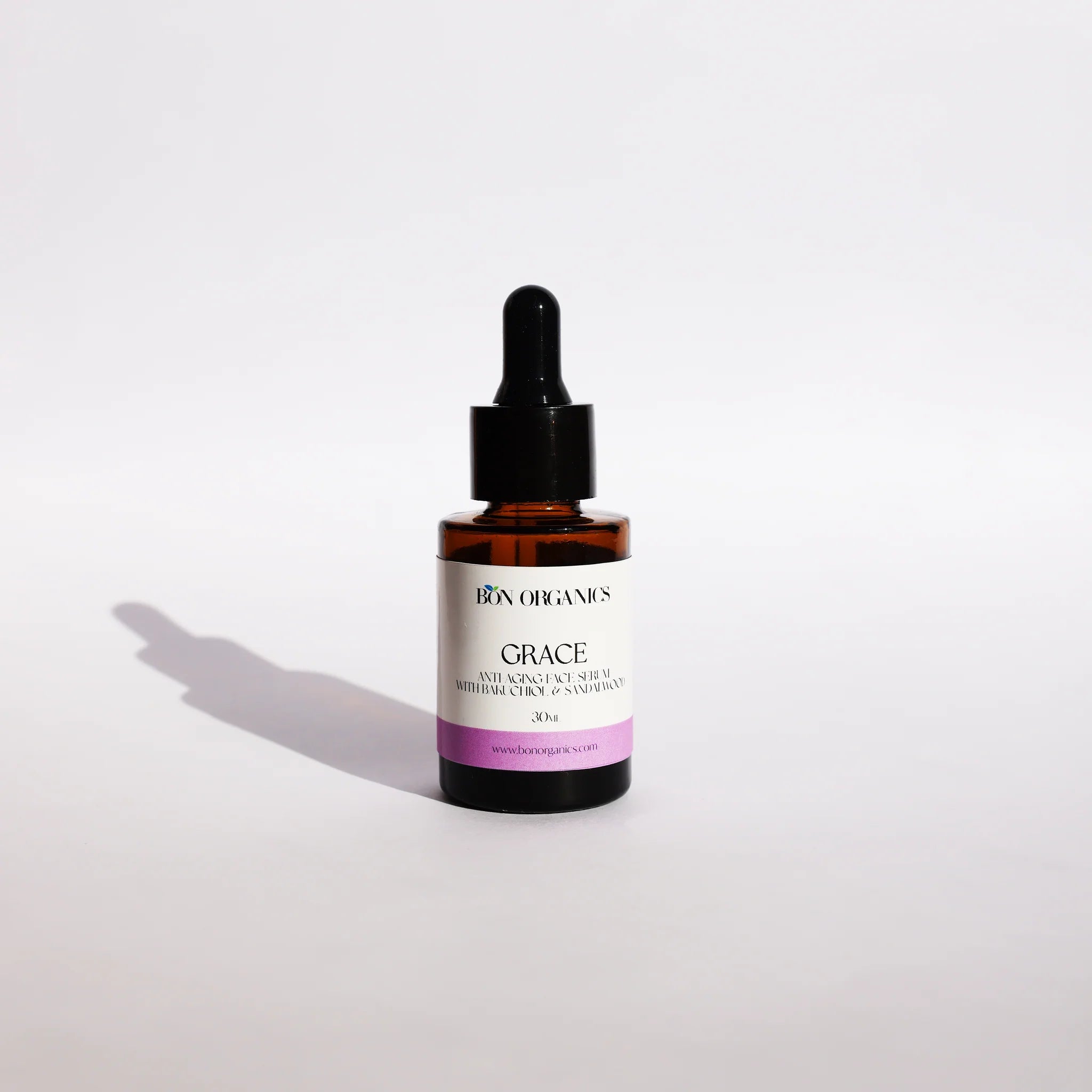 Face Serum | Grace (With Bakuchiol &amp;amp; Sandalwood) - Anti Aging - No Parabens, Sulphates &amp;amp; No Artificial Colors - Bon Organic - 30ml