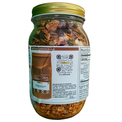 Granola | Coffee Cacao Carnival (Made Using Coconut Sugar) - 36% Dry Fruits – Vegan, Gluten Free, Zero Trans Fat, No Additives &amp;amp; Preservatives – The Nibble Box – 500gm
