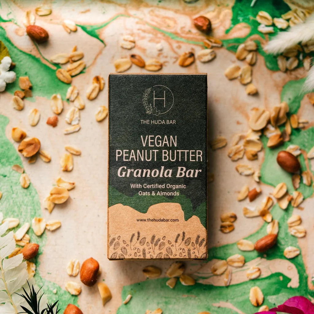 Bar | Classic - Granola Bars (With Certified Organic Oats &amp; Almonds) - Vegan, Gluten Free &amp; No Added Additives - The Huda Bar - 45gm