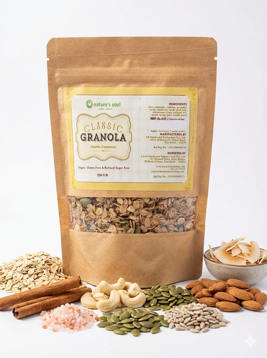 Granola | Classic Granola (Vanilla Cinnamon) - Vegan, Gluten Free &amp; Refined Sugar Free – Nature&