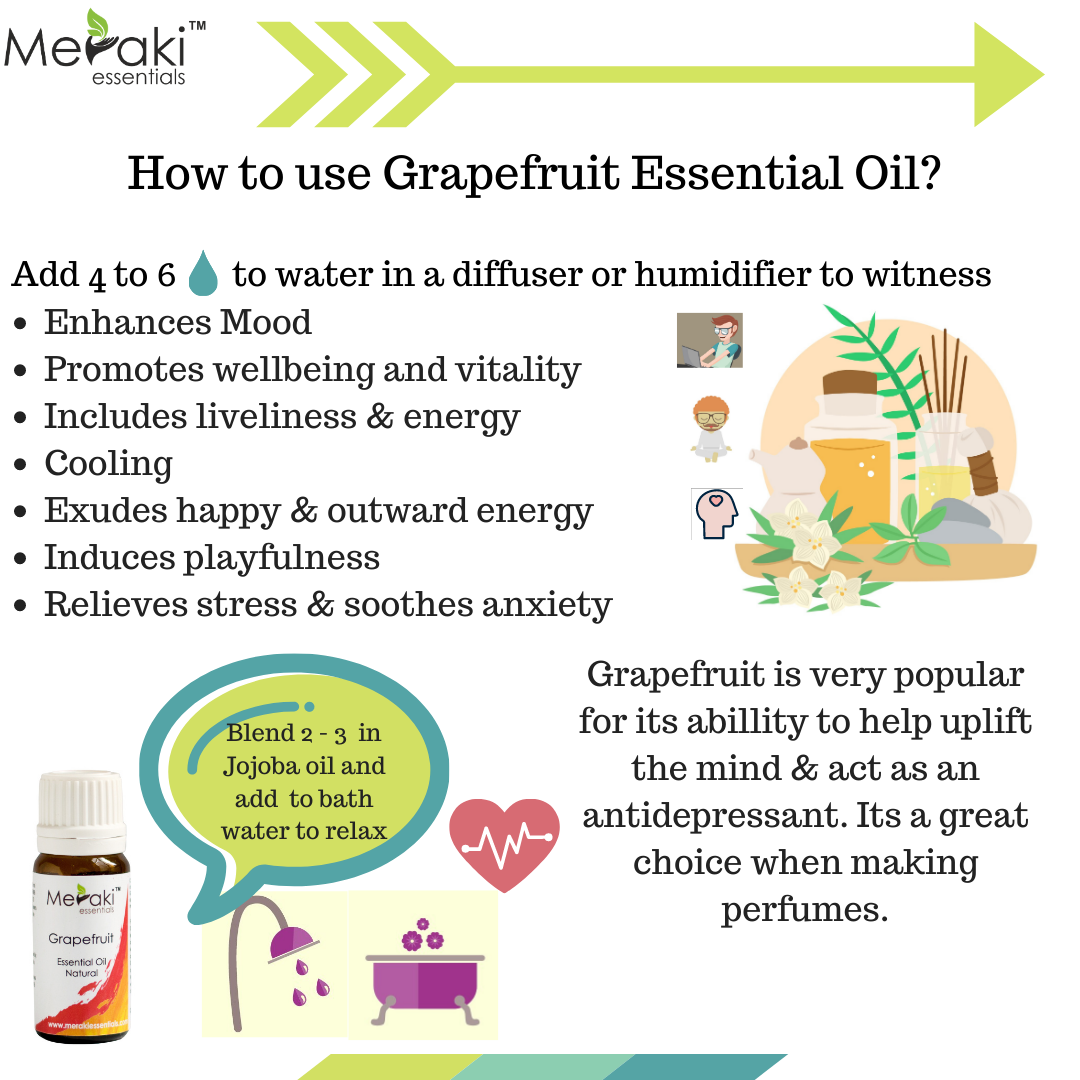 Grapefruit Oil (Citrus Paradisi)- Natural - Indian - Meraki Essentials – 10ml