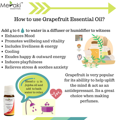 Grapefruit Oil (Citrus Paradisi)- Natural - Indian - Meraki Essentials – 10ml