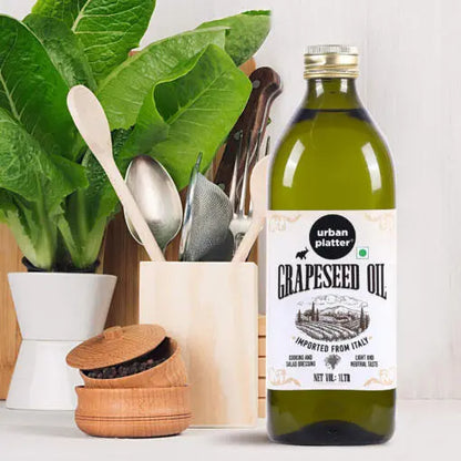 Grapeseed Oil | (Perfect For Frying, Grilling, Roasting, Cooking &amp;amp; Salad Dressing) - Light &amp;amp; Neutral Taste - Italian - Urban Platter - 1000ml