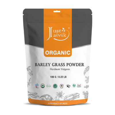 Barley Grass Powder | (Hordeum Vulgare) - USDA Organic - Just Jaivik - 100gm