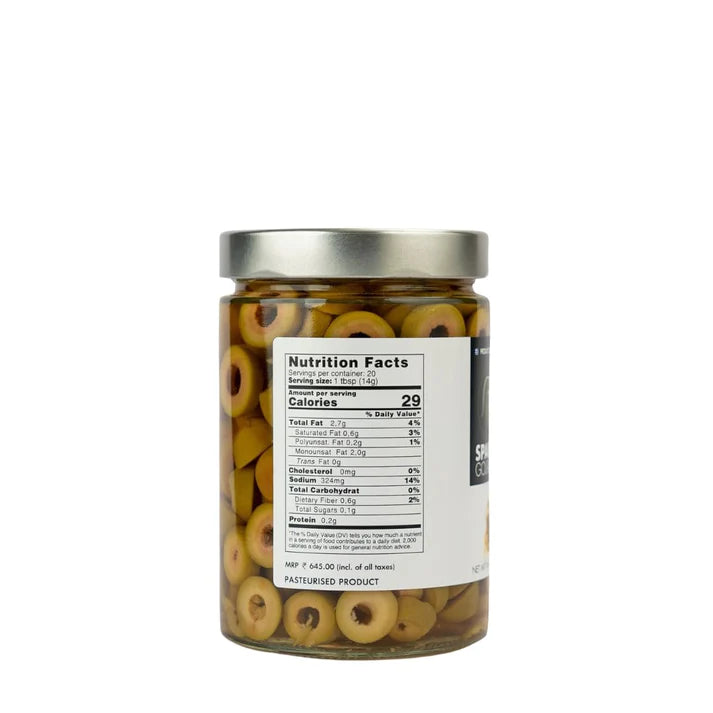 Green Olives | Sliced - Vegan, Gluten Free &amp;amp; Sugar Free - Sparta Gourmet – 580gm