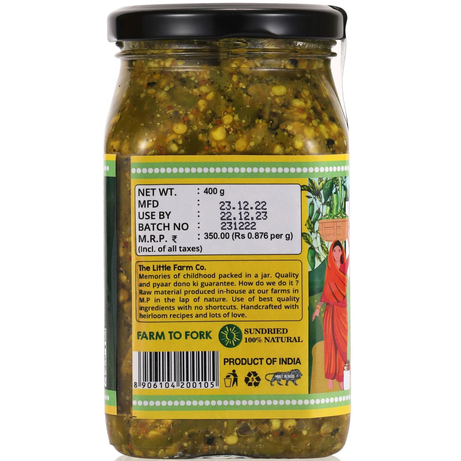 Green Chili Pickle – The Little Farm – 400gm