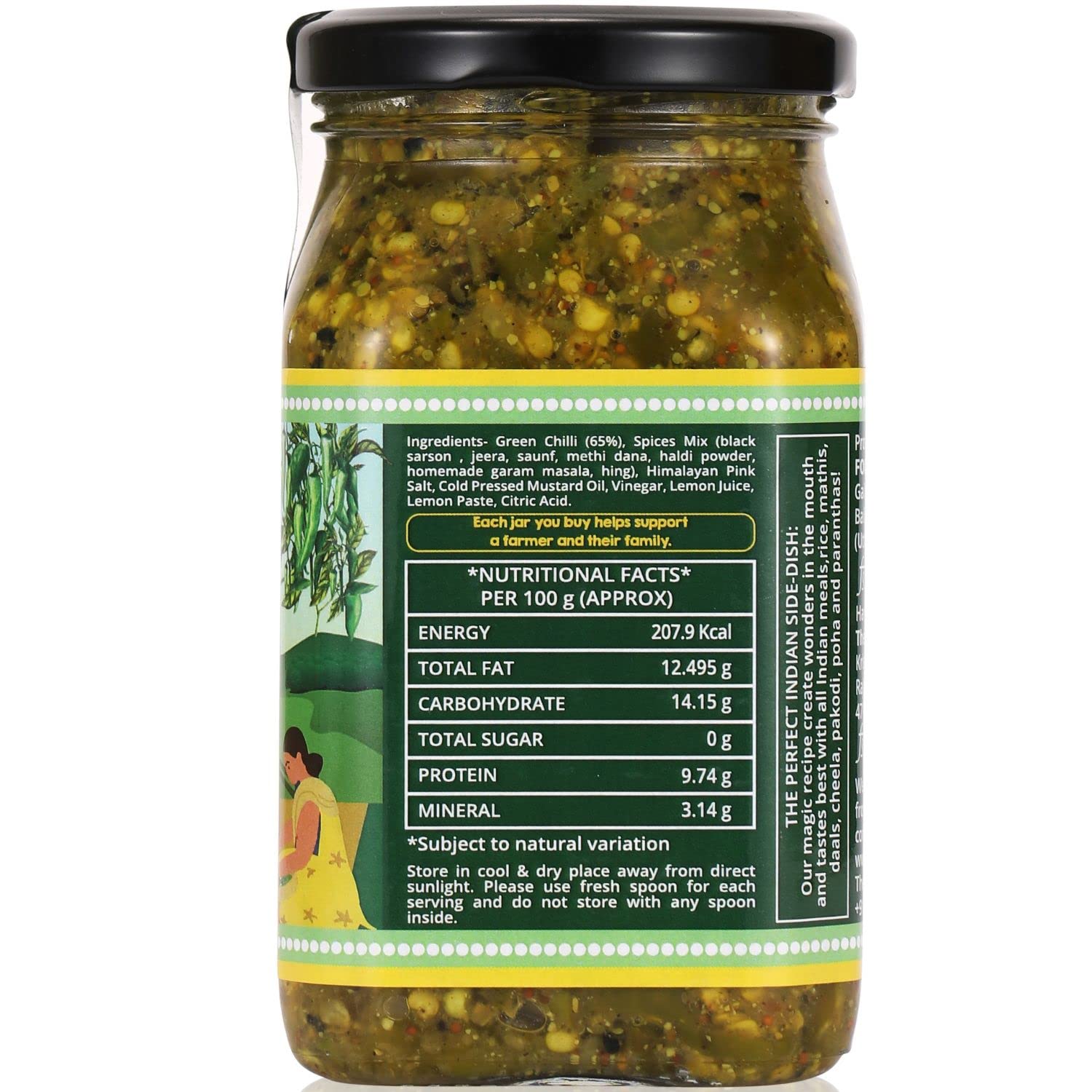 Green Chili Pickle – The Little Farm – 400gm