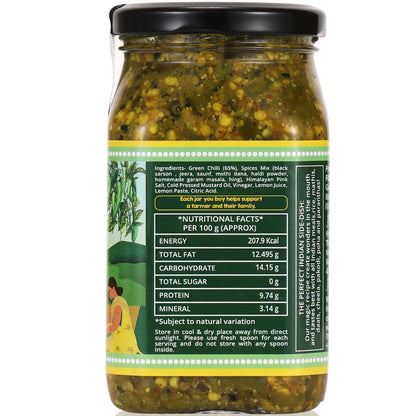 Green Chili Pickle – The Little Farm – 400gm