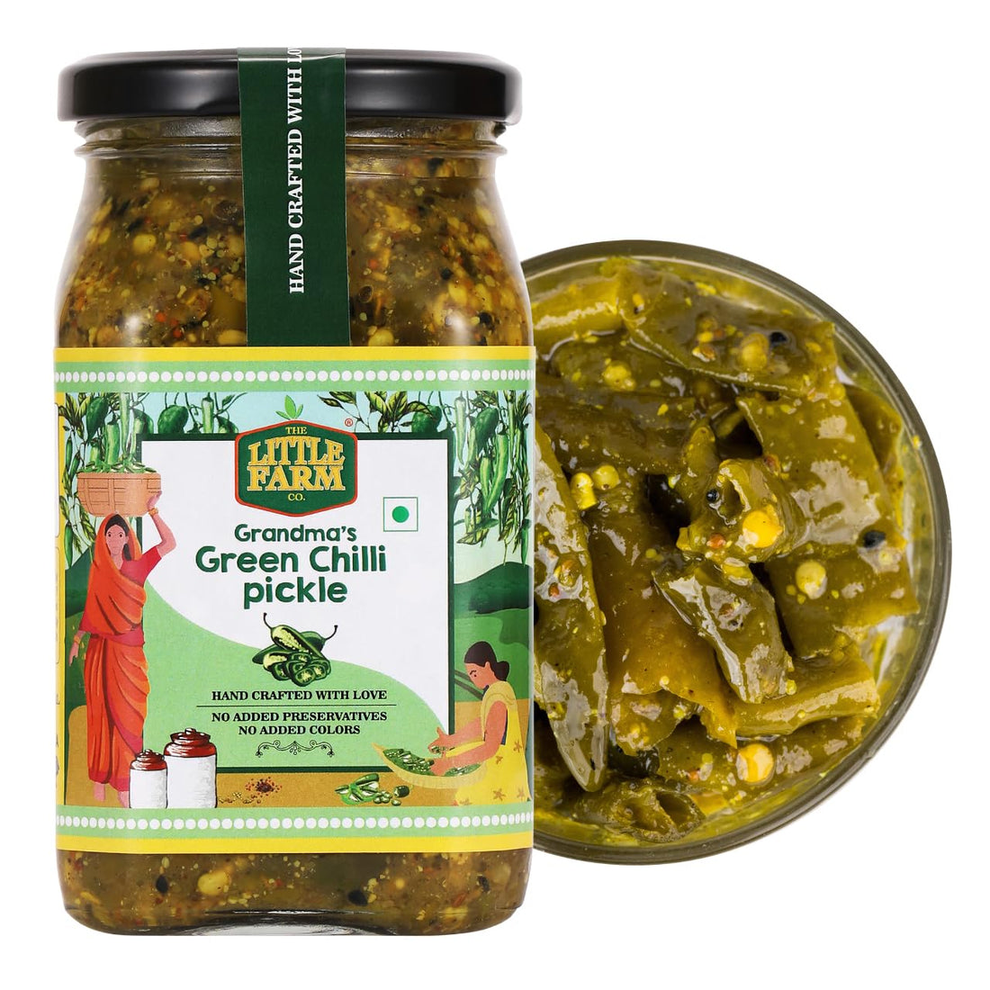 Green Chili Pickle – The Little Farm – 400gm