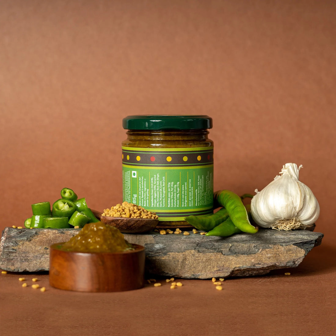 Chukh l Green Chilli (Himachali) - Handmade - No artificial preservatives - Aamra - 185gm