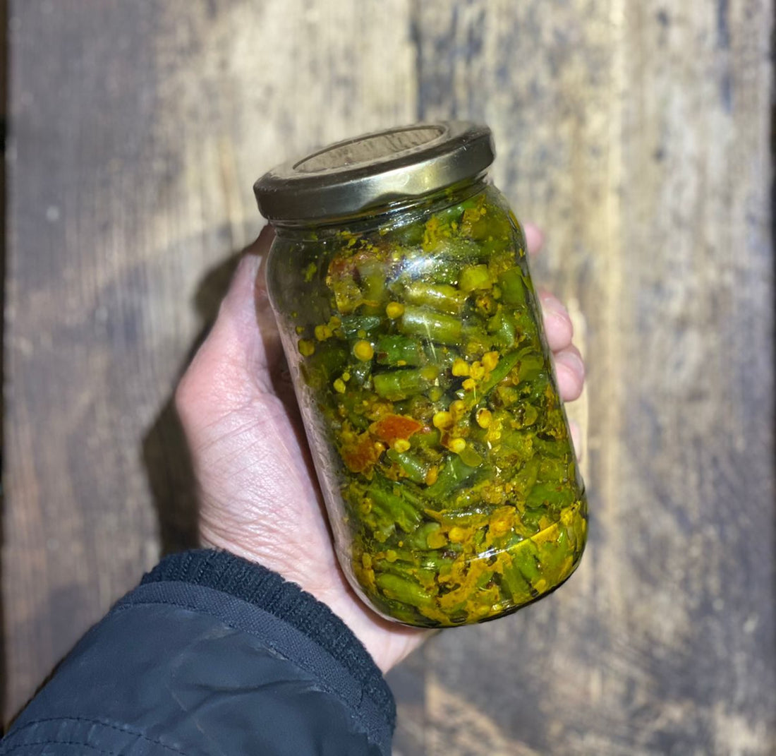 Green Chilli Pickle - No Added Oil - Sundried With Galgal Nimboo Rus - Nature&