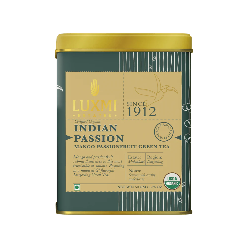 Tea | Green - Indian Passion (Medium Caffeine) – USDA Organic – Darjeeling – Luxmi Estates - 50gm
