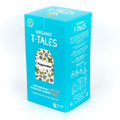 Green Tea | With Peppermint Moringa - Single Estate - Organic T-Tales - 25 Tea Bag