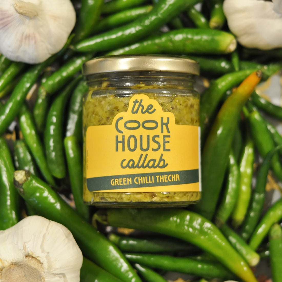 Green Chilli Thecha | Made With Organic Ingredients - No Added Preservatives & No Additives - The Cook House Collab - 330gm