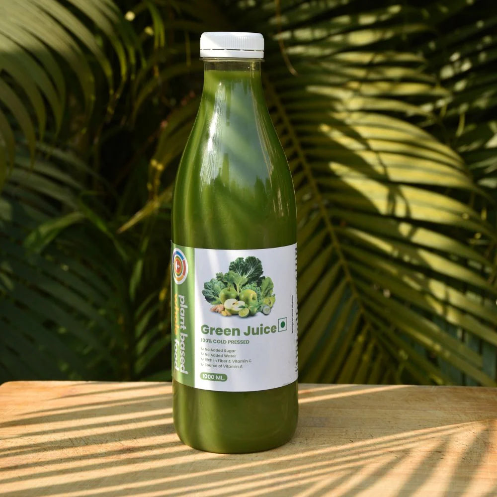 Juice | Green Juice (With &amp; Without Spinach) - Cold Pressed -Plant-Based Energy Matrix, Antioxidant Green Complex- No Added Sugar, Preservatives &amp; Artificial Colour -Plant Based Whole Food- 1000ml