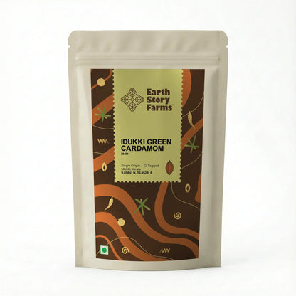 Spices | Idukki Green Cardamom - Idukki (Kerala) -Preservative-Free - Earth Story Farms- 50gm