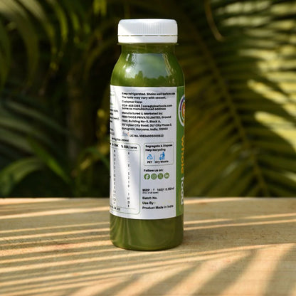 Juice | Green Juice (With &amp; Without Spinach) - Cold Pressed -Plant-Based Energy Matrix, Antioxidant Green Complex- No Added Sugar, Preservatives &amp; Artificial Colour -Plant Based Whole Food- 250ml